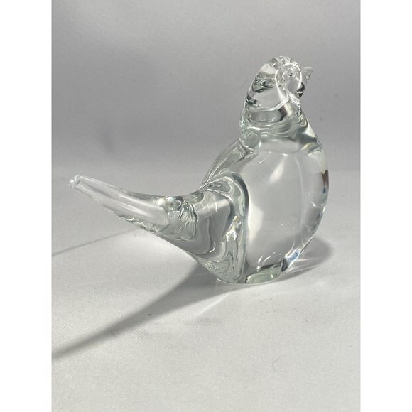Clear Art Glass Bird Handmade Long Tail - Picture 6 of 9